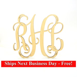 Unfinished Wooden Monogram for Individuals or Couples - Home Decor, Great Gift, Door Hanger or Even for Weddings