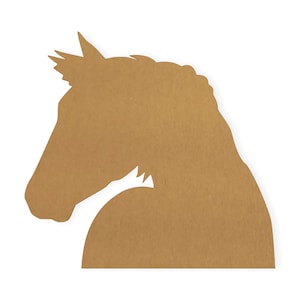 Muurkunst paardengezicht: kartonnen uitsnede, onafgewerkt, meerdere maten