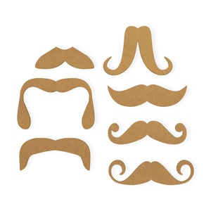 Mustache Set (7 Mustaches)- Cutout, Home Decor, Cut From Quality Cardboard, Available from 15 to 42 Inches Wide |