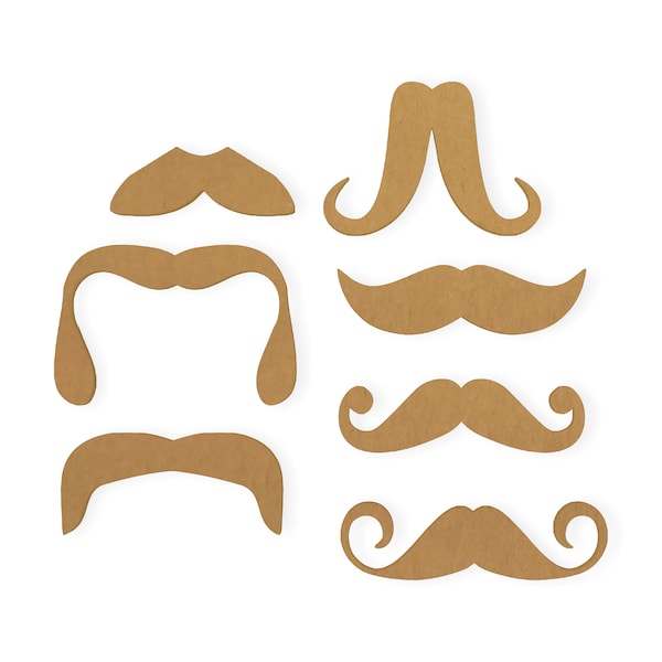 Ensemble de moustache (7 moustaches) - Découpe, décoration intérieure, découpe dans du carton de qualité, disponible de 15 à 42 pouces de large |