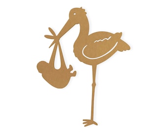 Stork Baby Shower Decor: DIY Cardboard Wall Hanging (5-42 in)