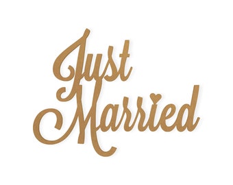 Just Married Wedding Decor Word Cutout Just Married - Cutout Wedding Gifts, Cut From Quality Cardboard, Available from 5 to 36 Inches Long