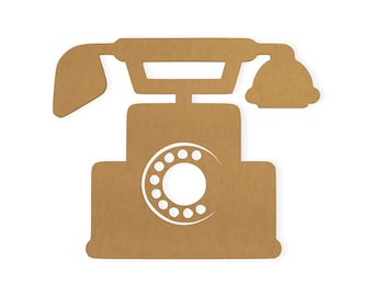 Vintage Telephone Wall Art: Cardboard Cutout, DIY Paintable