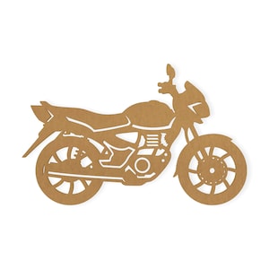 Decoração de motocicleta, suspensão de parede para meninos, cabide de porta, decalque, arte de parede, papelão de qualidade, pronto para pintar
