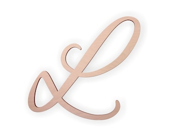 Wooden Script Letter L - Unpainted, Great for Weddings and Nursery