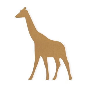 Jirafa recortada, animal recortada, decoración de pared, arte de pared, decoración del hogar, colgante de pared, cartón de calidad, listo para pintar