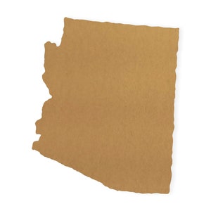 Forma de recorte del estado de Arizona: recorte, decoración del hogar, cortado de cartón de calidad, disponible de 5 a 42 pulgadas de alto