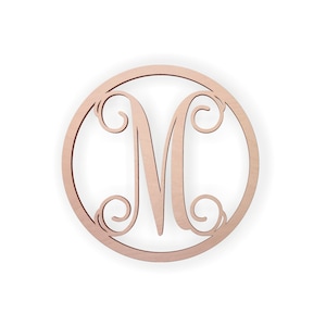 Wooden Monogram Letter &quot;M&quot; - Large or Small, Unfinished, Cursive Wooden Letter - Perfect for Crafts, DIY, Weddings - Sizes 1&quot; to 36&quot;