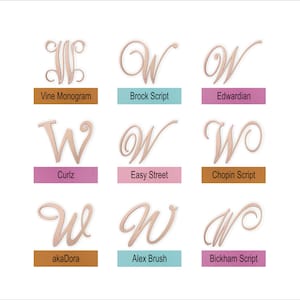 Wooden Cake Topper W for Weddings Birthdays or Baby Showers - 5in Tall with 2in Prongs - Paintable and Durable