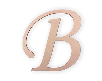 Wooden Letter Monogram: Cursive Style (Sizes 1" to 36")