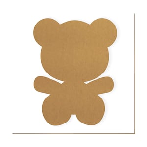 Oso de peluche recortado, animal recortado, decoración de pared, arte de pared, decoración del hogar, colgante de pared, cartón de calidad, listo para pintar