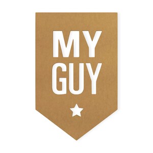 Etiqueta de regalo Shape My Guy, corte en blanco, letrero de bricolaje, arte de pared, decoración del hogar, colgante de pared, cartón de calidad, listo para pintar