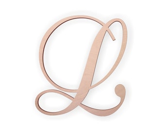 Letra cursiva de madera con monograma (sin terminar, de 5 a 91 cm de alto)