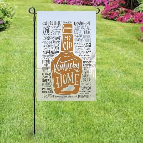 My Old Kentucky Home Garden Flag | Kentucky House Flag | Kentucky Derby Decor | Kentucky Outside Decor | Bourbon Trail |