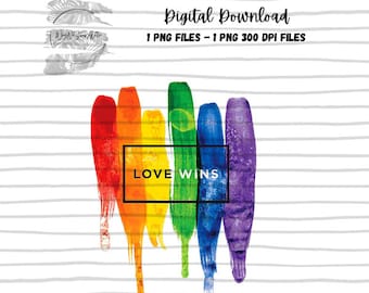 Love Wins PNG | Pride PNG | LGBTQ Digital Download | Love Wins Instant Download | 300 Dpi Png |