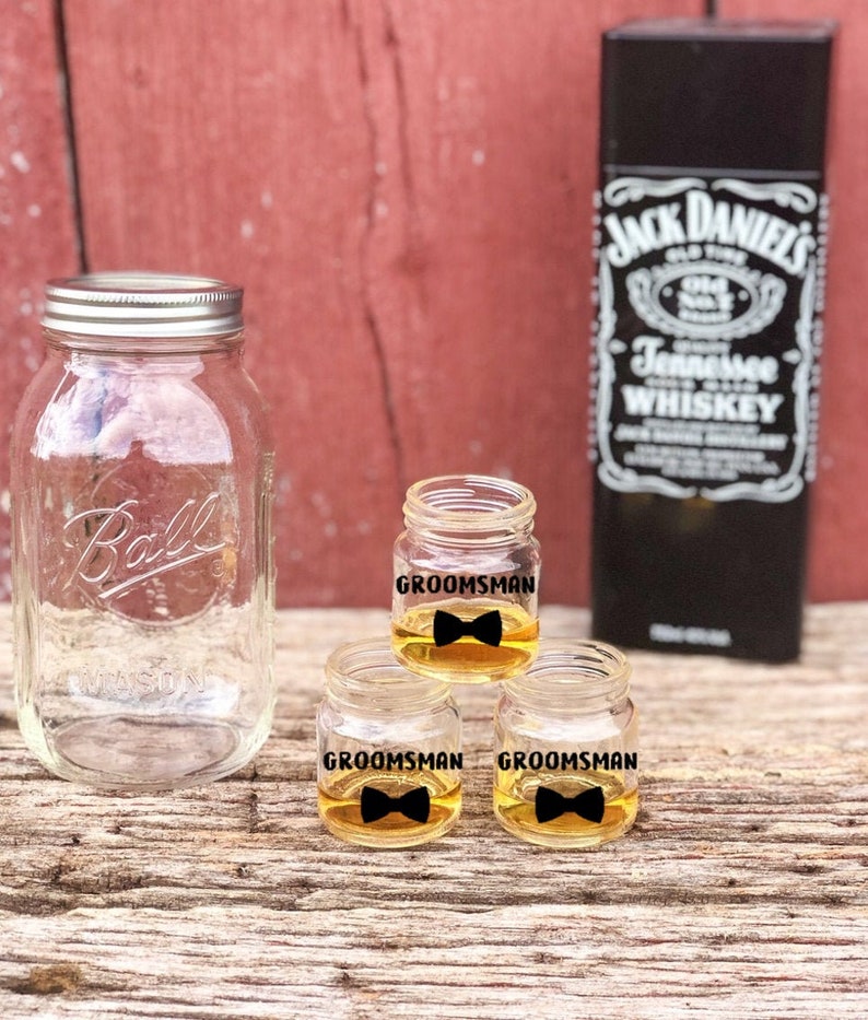 Groomsman Mini Mason Jar Shot Glass Wedding Shot Glass Etsy