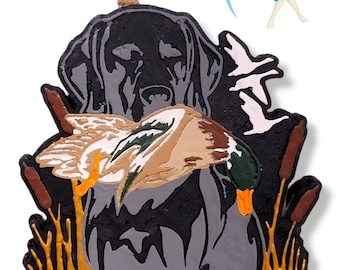Hunting Dog with Duck in Cattails Freshie - Car Air Freshener