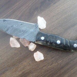 Coltello da caccia a mano forgiato Damasco Skinner W/Sheath