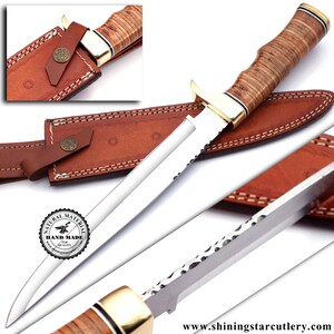 Custom Hand Made  D2 Steel  Bowie   Knife W/Leather Sheath