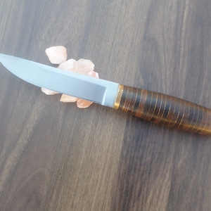 Custom Hand Made3/8x9 D2 Tool Steel Hunting Knife With Leather Sheath image 1