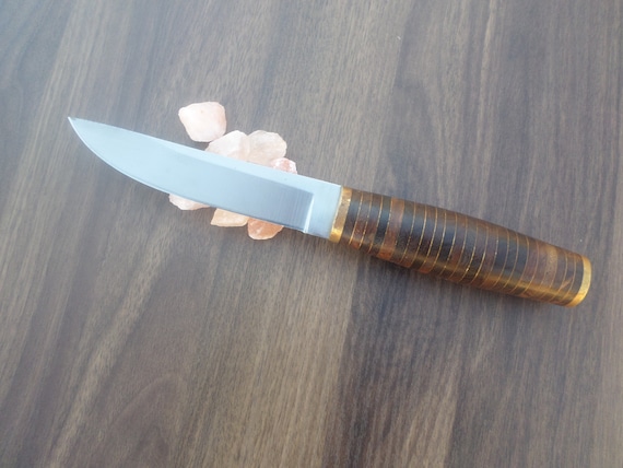 Custom Hand Made3/8x9  D2 Tool Steel  Hunting Knife With Leather Sheath