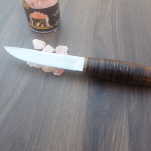 Custom Hand Made3/8x9 D2 Tool Steel Hunting Knife With Leather Sheath image 9