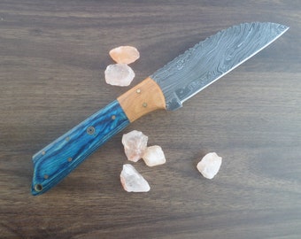 Custom Hand Forged  Damascus Steel Skinner Knife W/Sheath