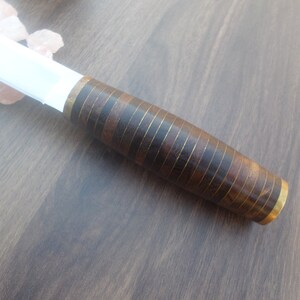 Custom Hand Made3/8x9 D2 Tool Steel Hunting Knife With Leather Sheath image 7