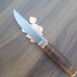 Custom Hand Made3/8x9 D2 Tool Steel Hunting Knife With Leather Sheath image 2