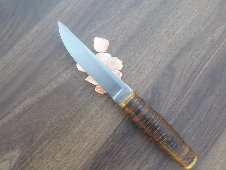 Custom Hand Made3/8x9 D2 Tool Steel Hunting Knife With Leather Sheath image 2