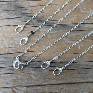 Sterling silver double clasp chain - multiple chains with clasps and accent beads