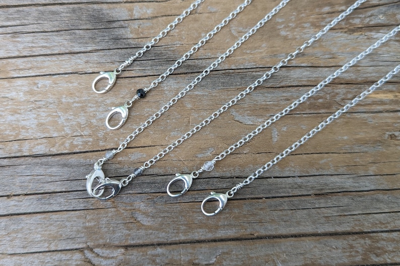 Sterling silver double clasp chain - multiple chains with clasps and accent beads