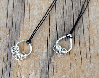 Fidget Necklace, Sterling Silver Sensory Charm, Fidget Jewelry for Adults