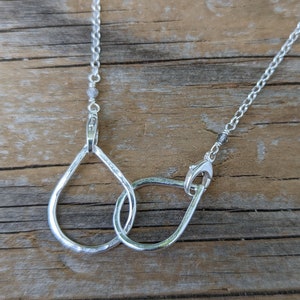 Sterling silver double clasp chain - mama metal style centerpiece with chain with two clasps