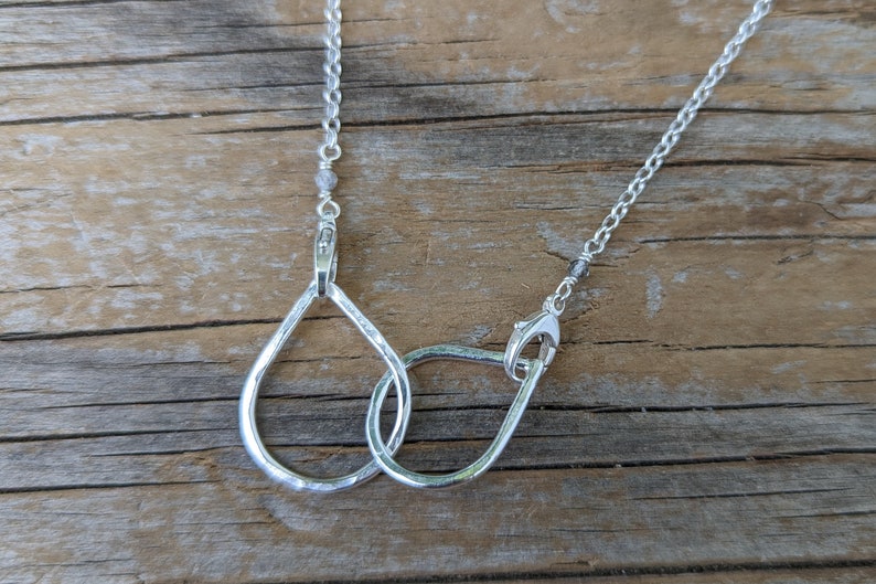 Sterling silver double clasp chain - mama metal style centerpiece with chain with two clasps