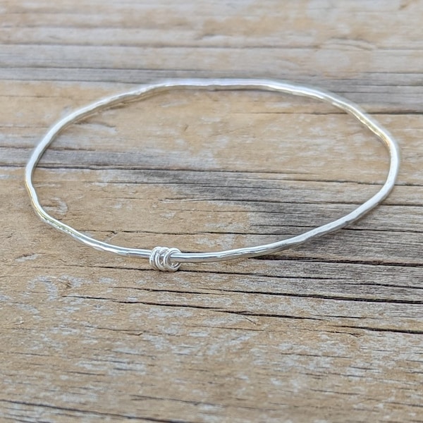 Fidget Bracelet Sterling Silver Bangle, Sensory Jewelry, Adult Petite Size Bangle