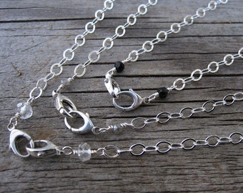 Sterling double clasp chain necklace - double lobster claw chain - mama metal - custom length