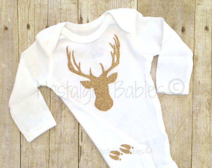 Gold Deer Shirt Deer headBuck bodysuit Hunter bodysuit Etsy