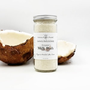 Organic Coconut Milk Bath, Natural Bath Soak with Real Coconut and Coconut Milk, Vegan Milk Bath, Organic Skin Care, Vegan Skin Care image 1