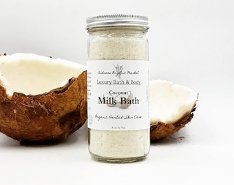 Organic Coconut Milk Bath, Natural Bath Soak with Real Coconut and Coconut Milk, Vegan Milk Bath, Organic Skin Care, Vegan Skin Care