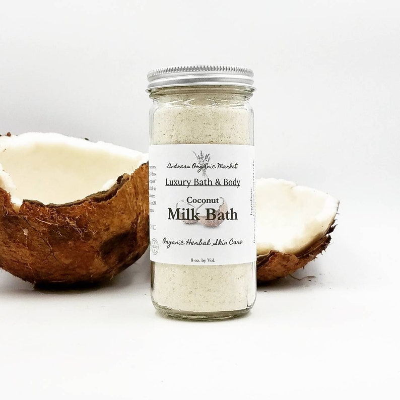 Organic Coconut Milk Bath, Natural Bath Soak with Real Coconut and Coconut Milk, Vegan Milk Bath, Organic Skin Care, Vegan Skin Care image 1