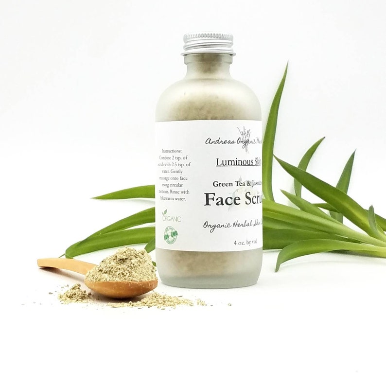 Organic Matcha Green Tea and Jasmine Facial Scrub Anti Aging Etsy