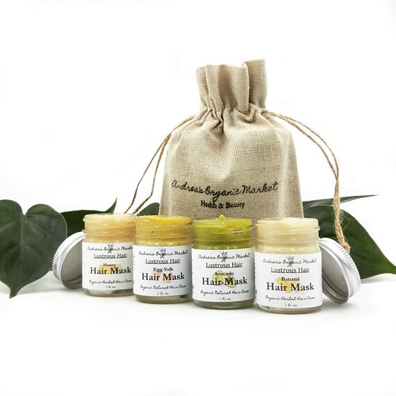 Organic Hair Mask Sampler Set Eco Friendly Hair Repair Set Etsy