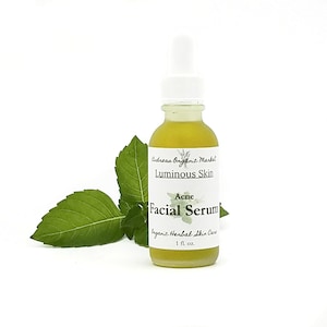 Organic Acne Serum, Blemished Skin Serum, Facial Care for Breakouts, Herbal Skin Serum, Problem Skin Product, Organic Skin Care, Eco Beauty