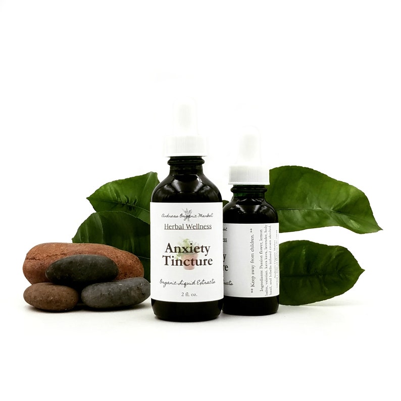 Organic Anxiety Tincture Natural Liquid Herbal Extract Etsy