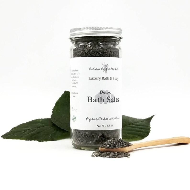 Organic Detox Bath Salts Activated Charcoal Bath Soak Etsy