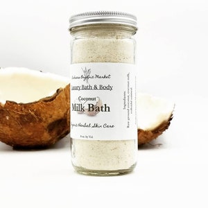 Organic Coconut Milk Bath, Natural Bath Soak with Real Coconut and Coconut Milk, Vegan Milk Bath, Organic Skin Care, Vegan Skin Care image 2