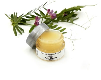 Organic Vegan Lip Balm with Raw Blue Agave Nectar, Natural Lip Balm in Glass Container