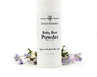 Organic Baby Powder, Lavender and Herb Baby Butt Powder, Natural & Vegan Baby And Toddler Skin Care