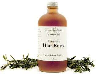 Rosemary Hair Rinse with Herb Infused Raw Apple Cider Vinegar in a Reusable Glass Bottle, Conditioning Rinse for All Hair Types